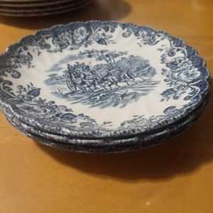Antique Tea Cup Saucers Johnson Bros. Country Coaching Scenes England🪝